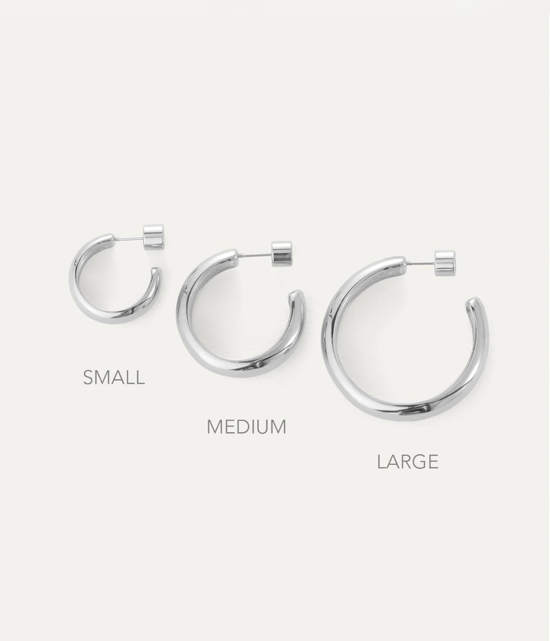 Medium Staple Hoops in SILVER