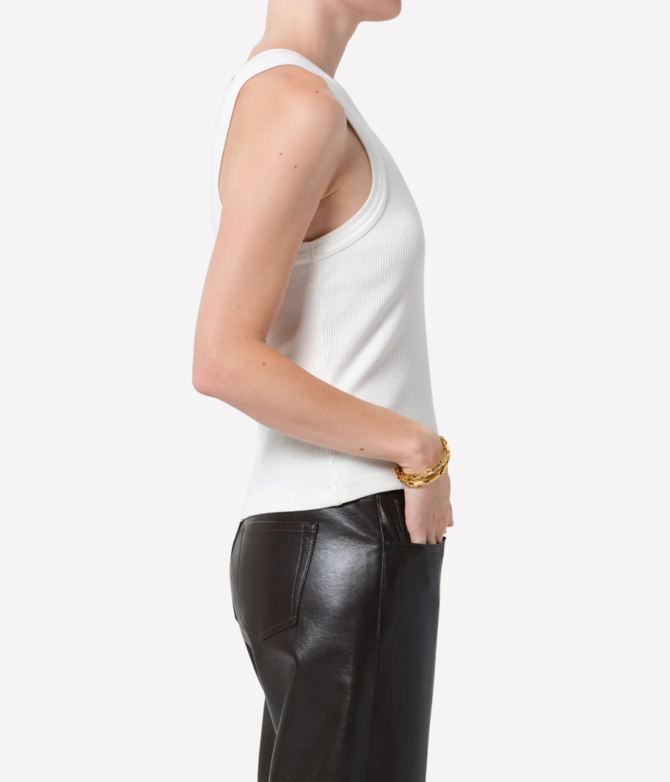 Isabel Rib Tank In White