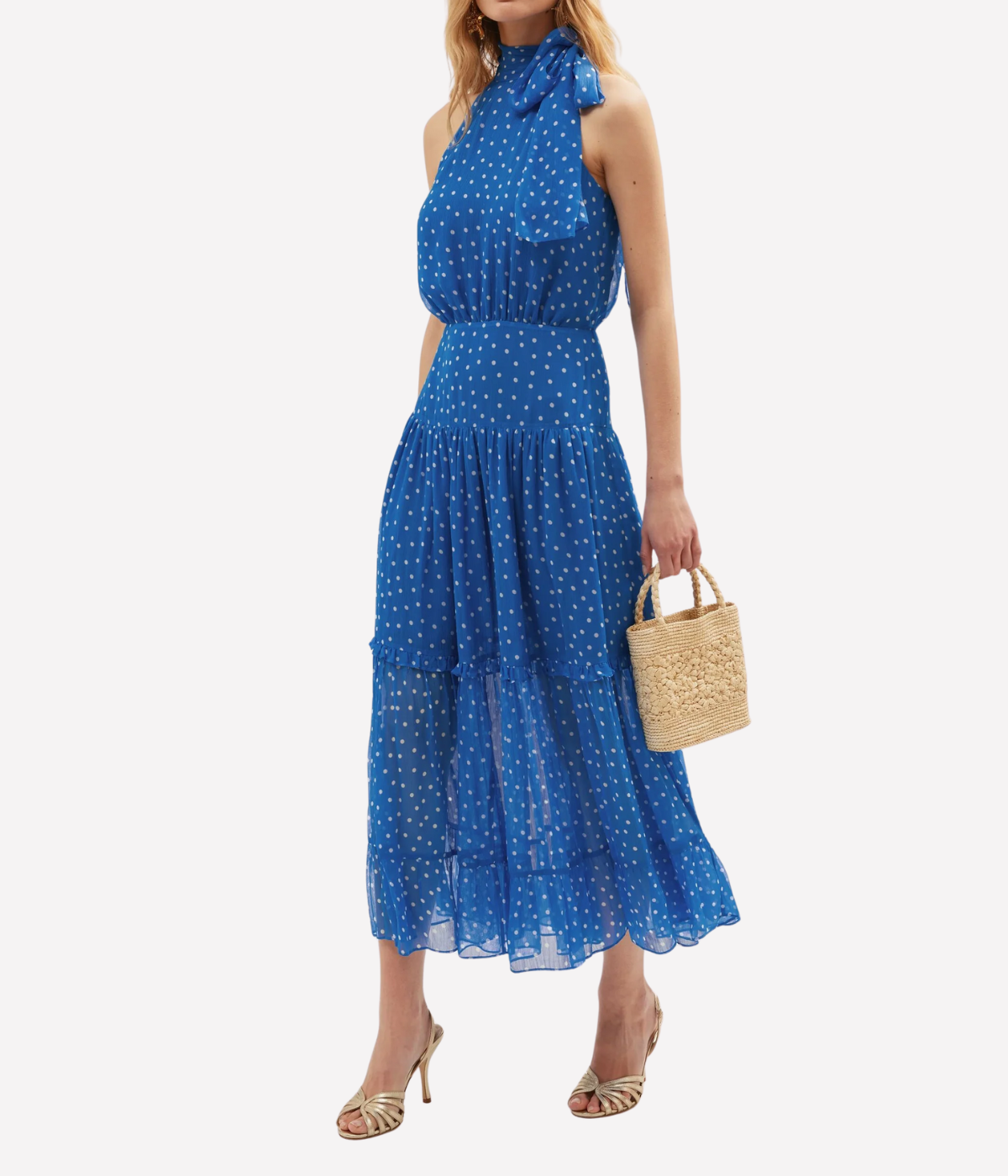 Abi Dress in Layla Dot Blue