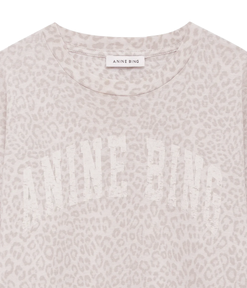Cade Tee in Washed White Leopard