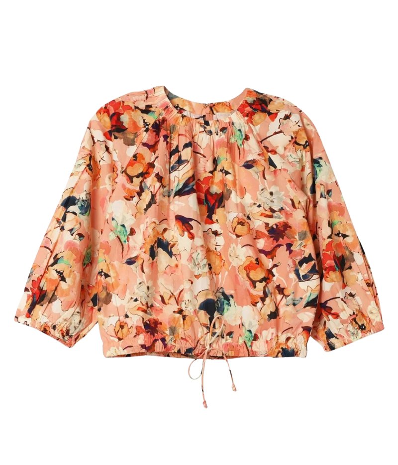 Lucie Bubble Sleeve Top In Camellia