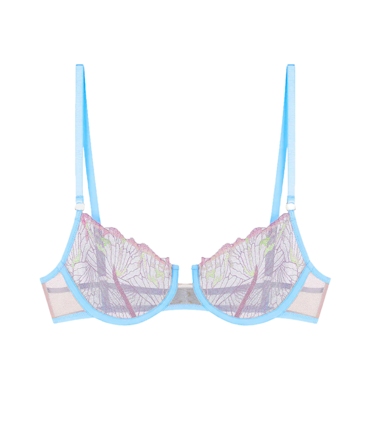 Echo Butterfly Embroidery Underwire Bra in Pastel