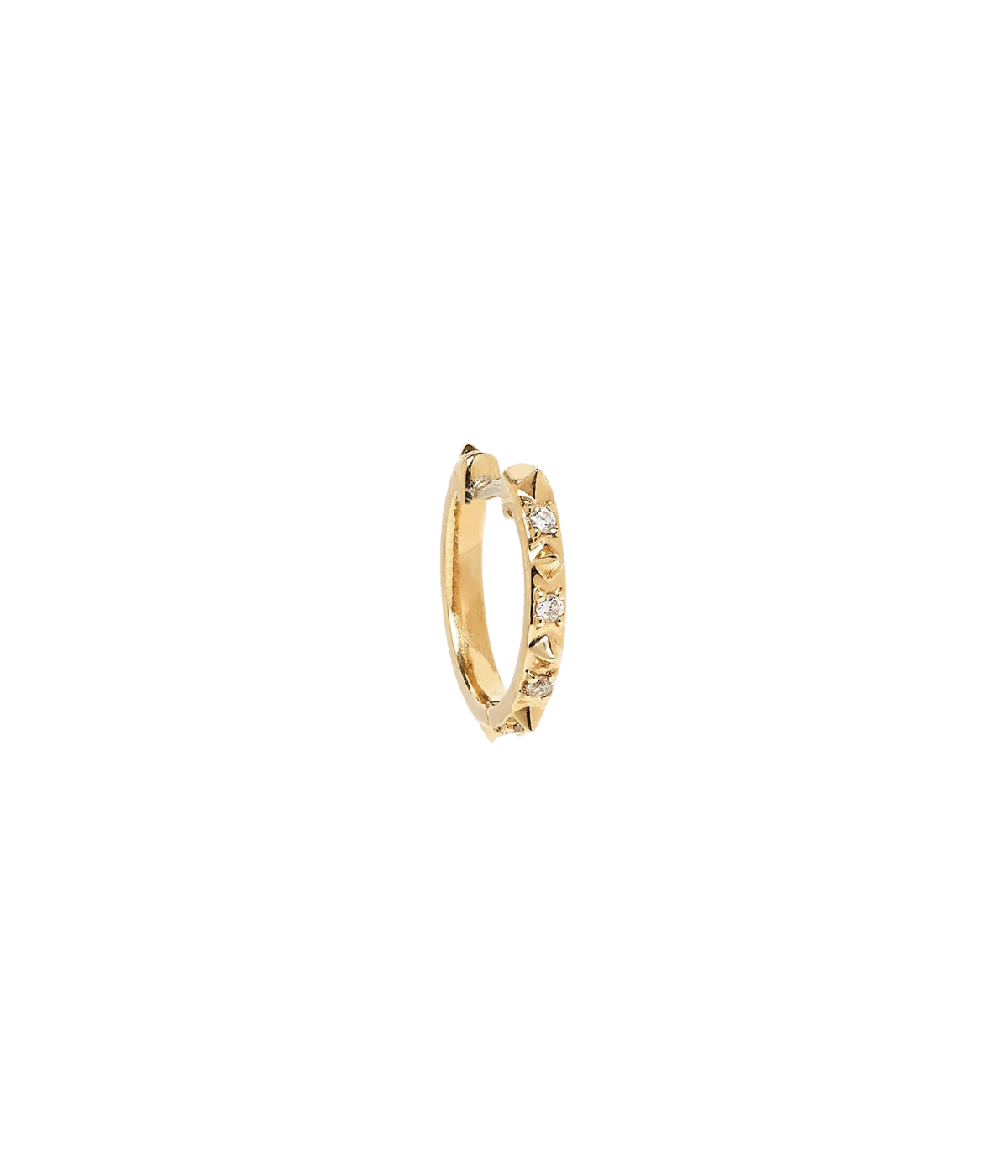 Micro Guiding Light Hoop Earrings in White Diamond