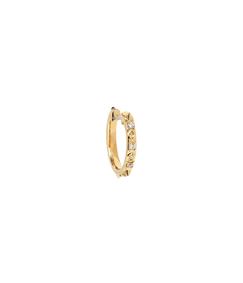 Micro Guiding Light Hoop Earrings in White Diamond