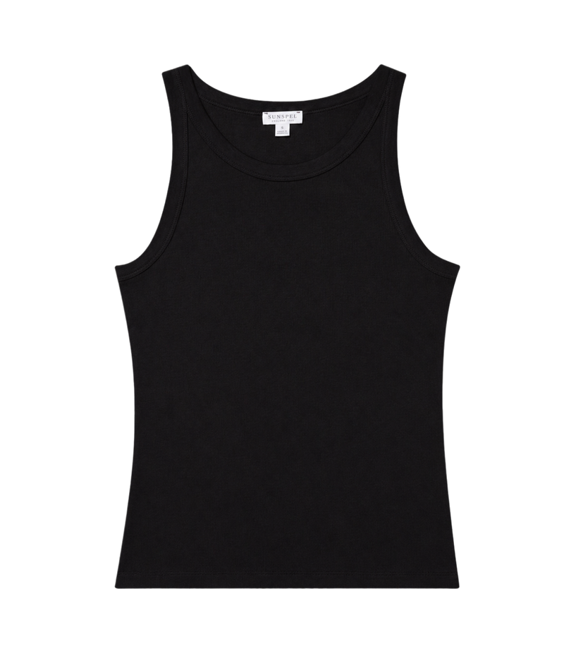Rib Vest in BLACK