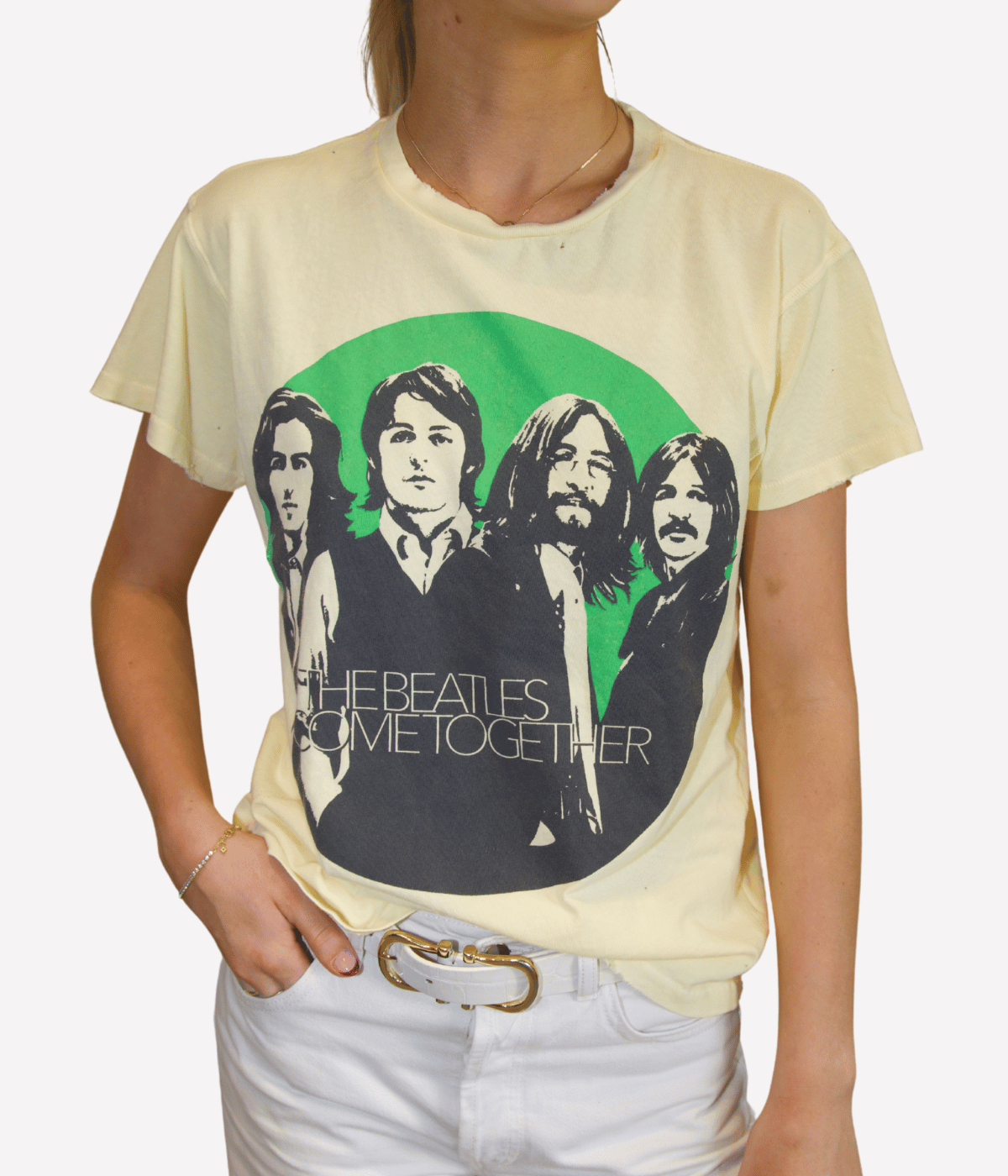 Beatles Crew Tee in Yellow Mellow