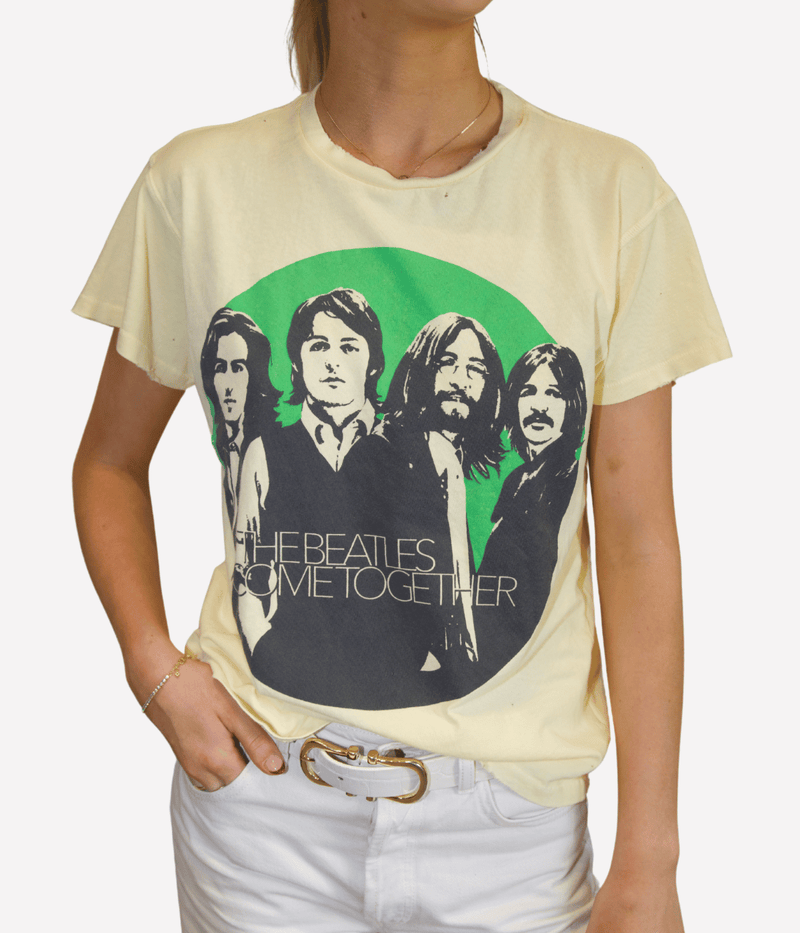 Beatles Crew Tee in Yellow Mellow