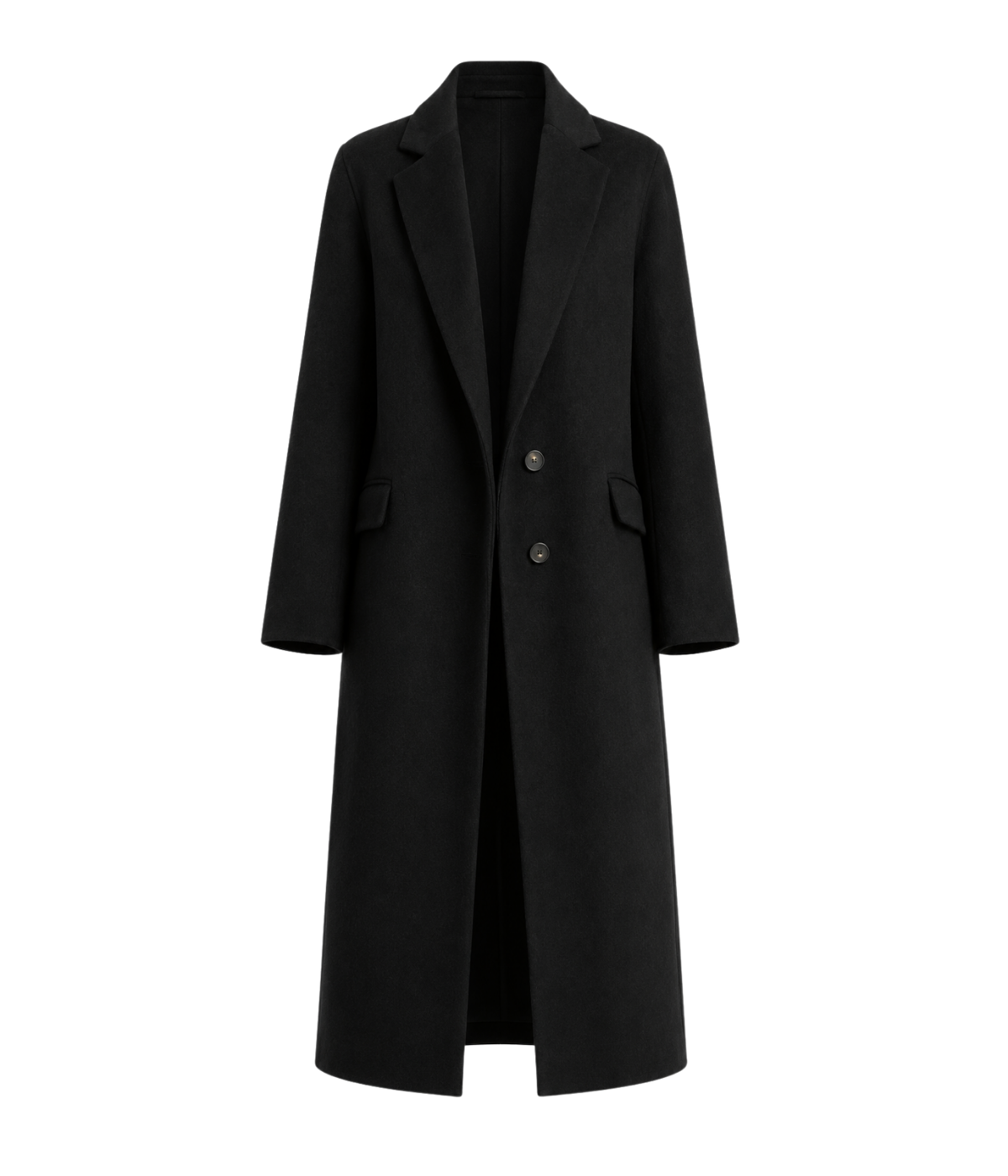 Single Breasted Classic Coat in Black