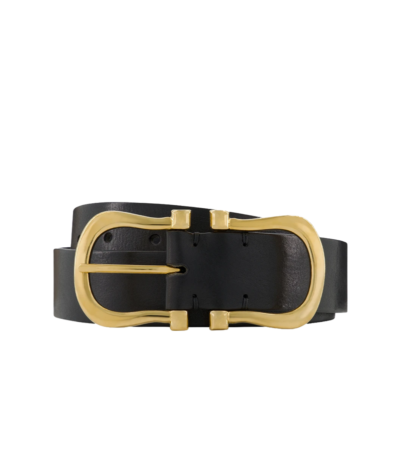Gold Nicky X Belt in Black