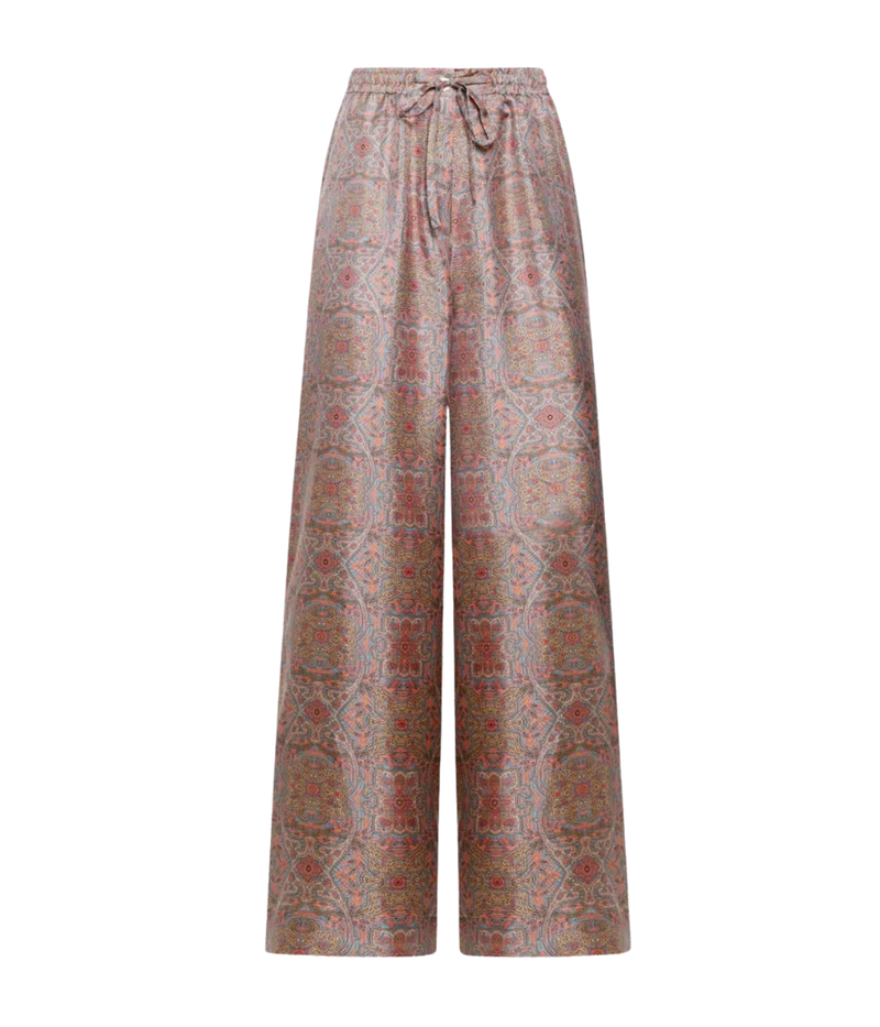 Aloe Silk Trousers in Peach