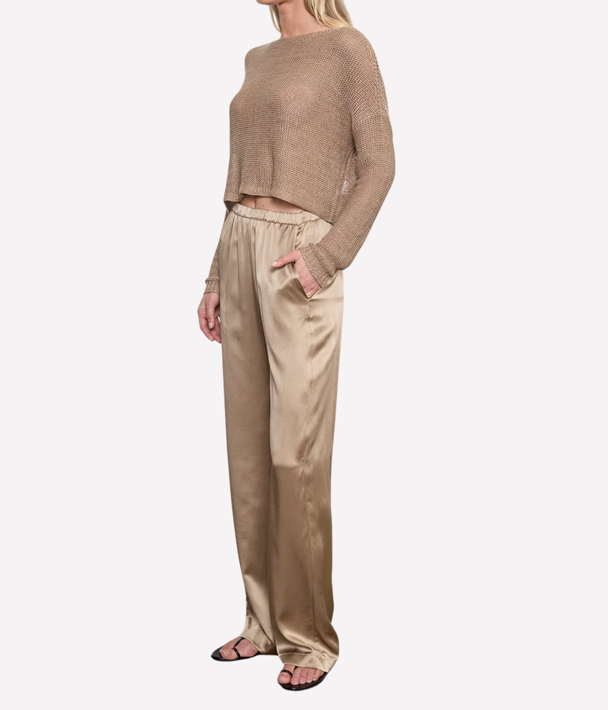 Linen Open Bateau Top in Flax