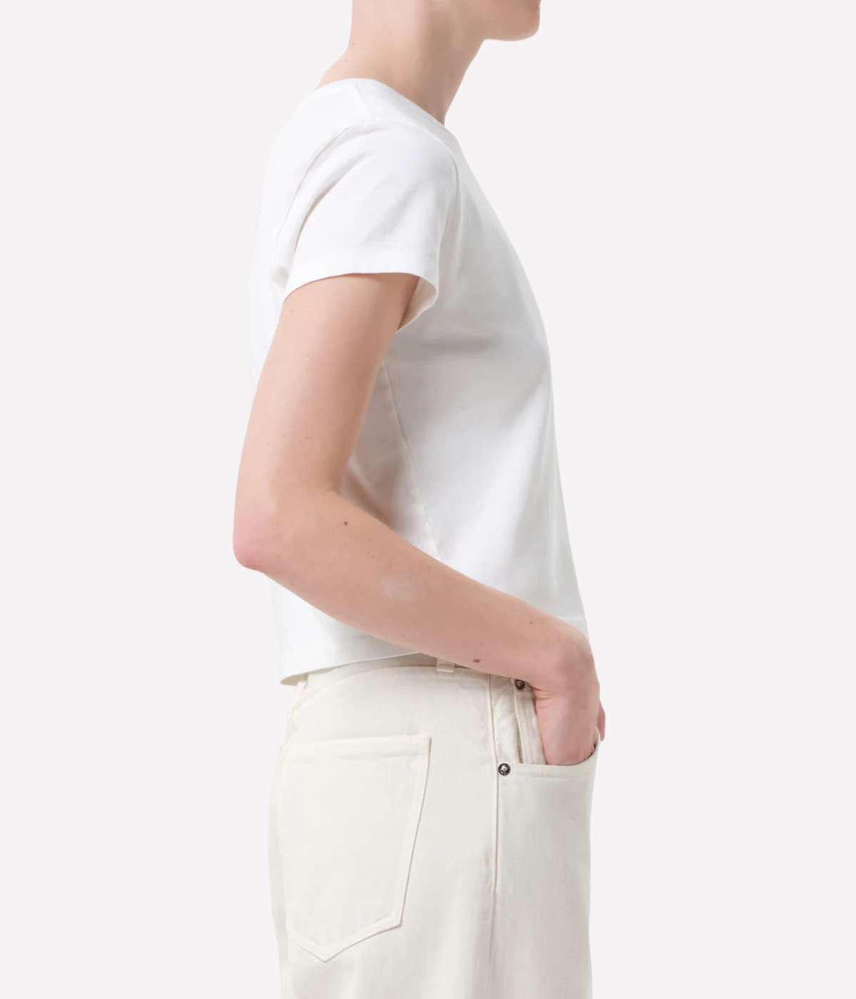 Adine Shrunken Tee Tshirt in White Ash