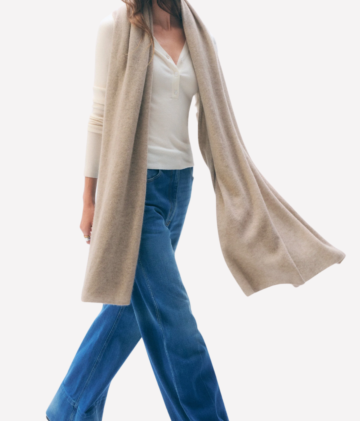 Cashmere Travel Wrap Knitwear in Natural Heather