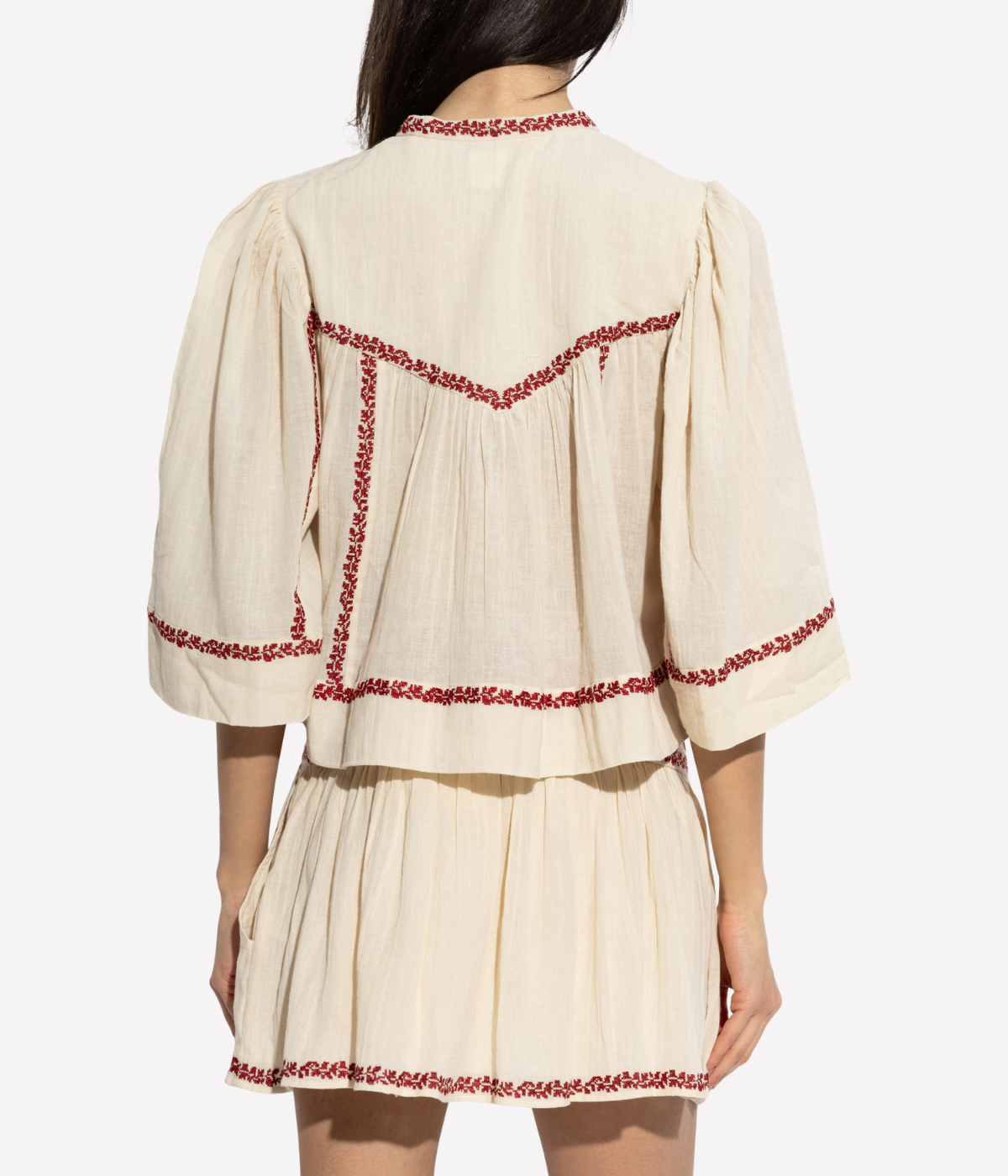 Juline Top in Beige Red