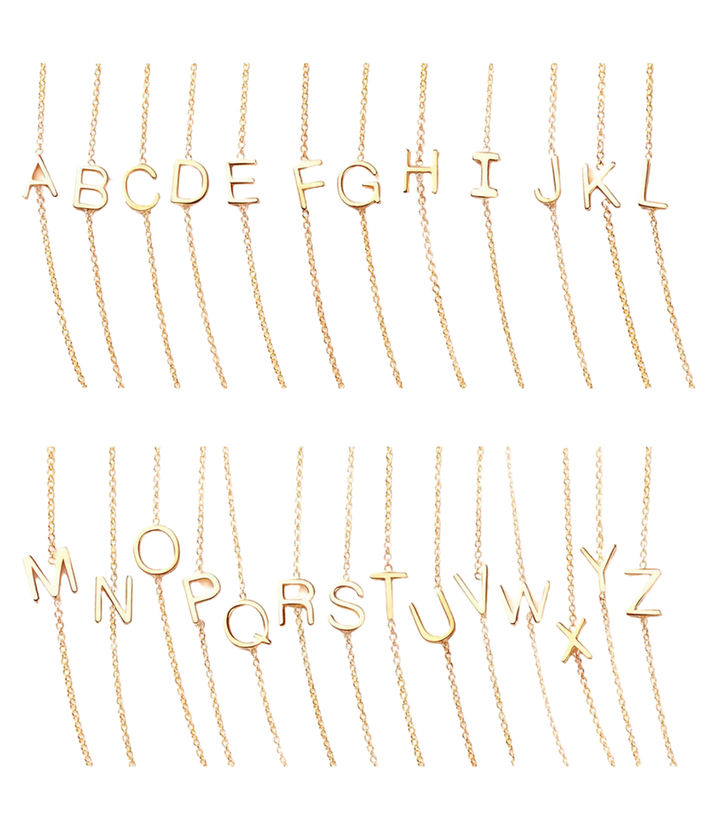 Initial Necklace In Yellow Gold