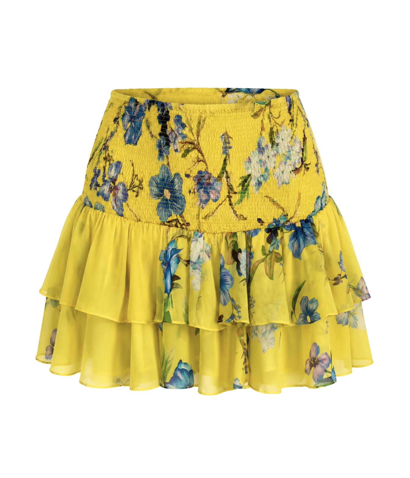 Smocked Mini Skirt In Yellow