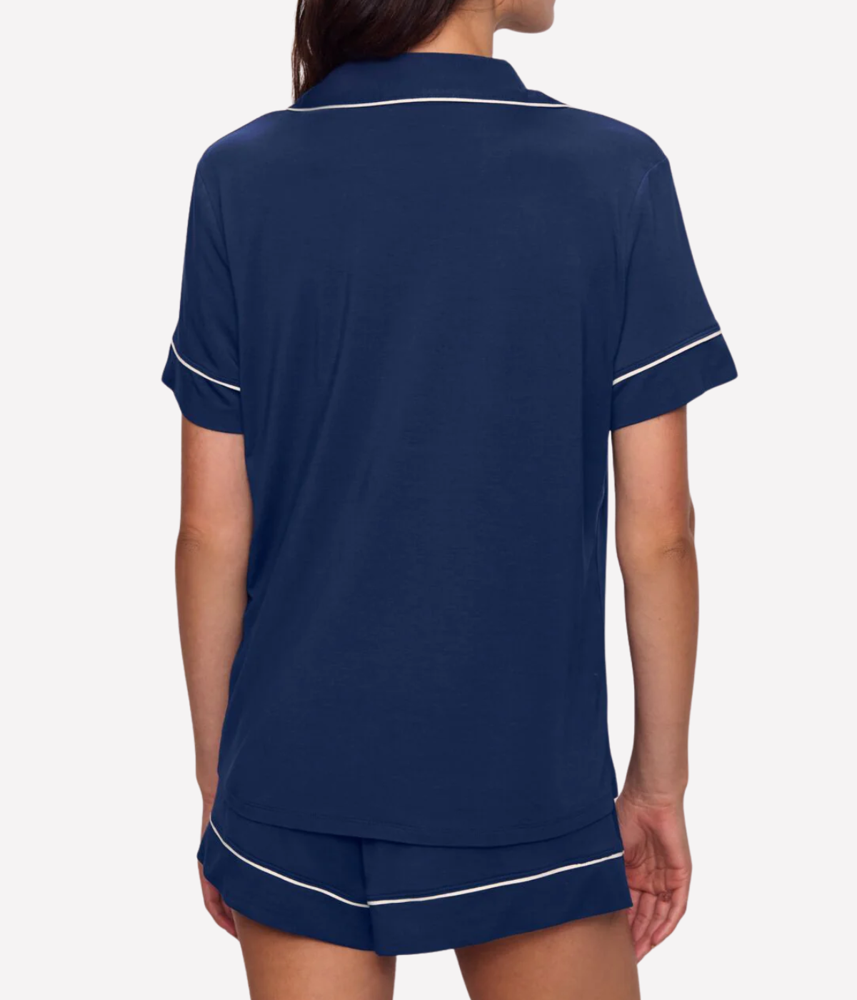 Gisele The Relaxed Short PJ Set In Navy Ivory