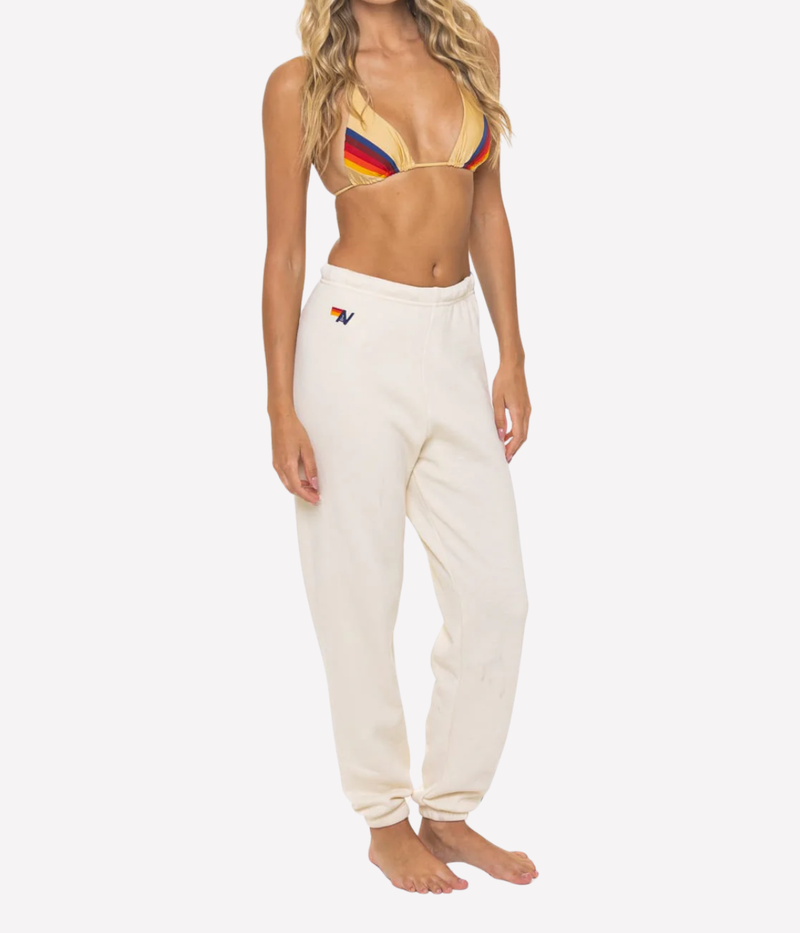 5 Stripe Sweatpants in Vintage White & Blue