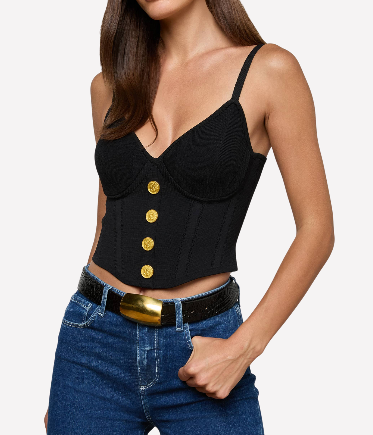 Artemis Knit Corset in BLACKGOLD