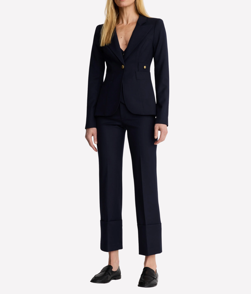Full Back Duchess Blazer in Deep Navy