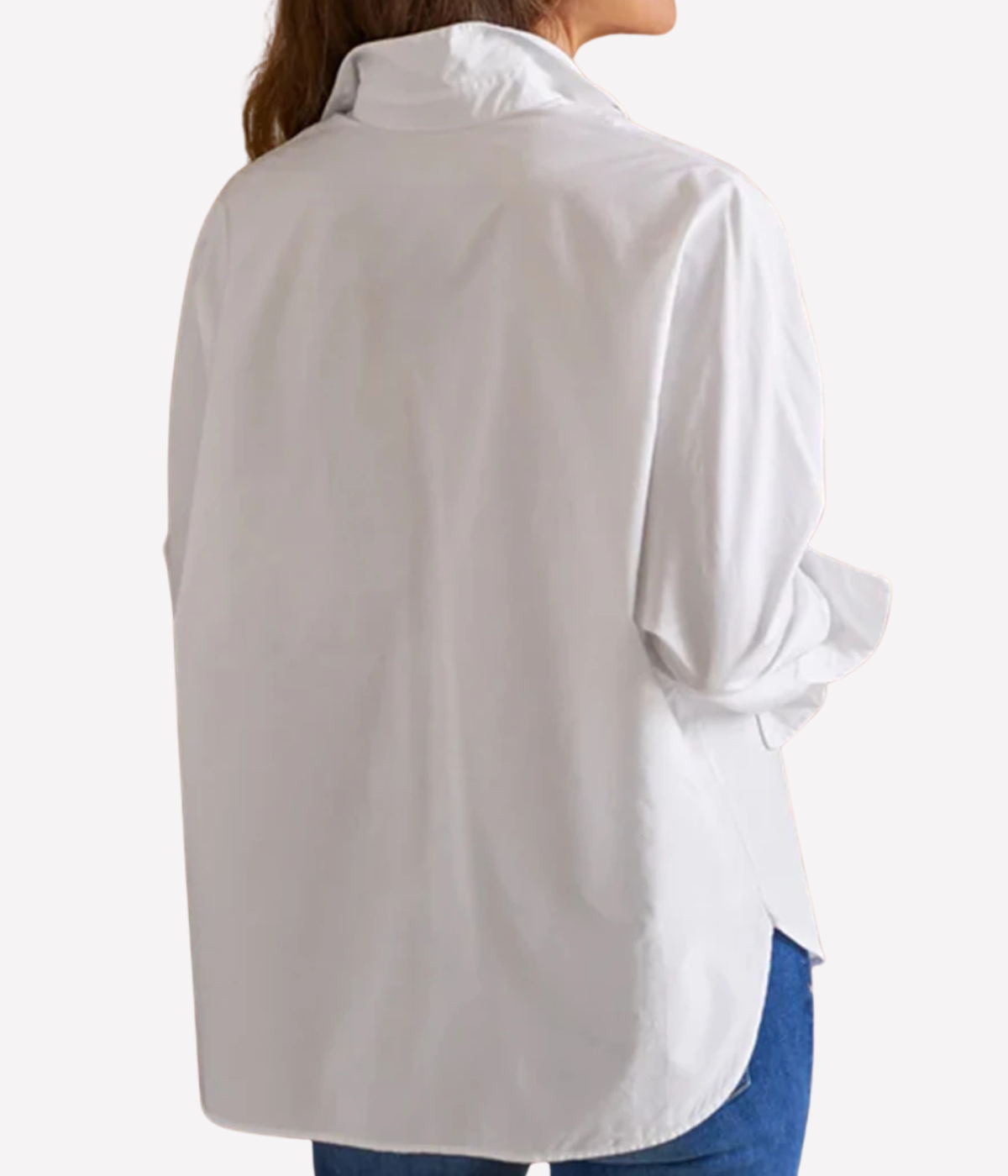 Oona Woven Button Up in White SuperLuxe