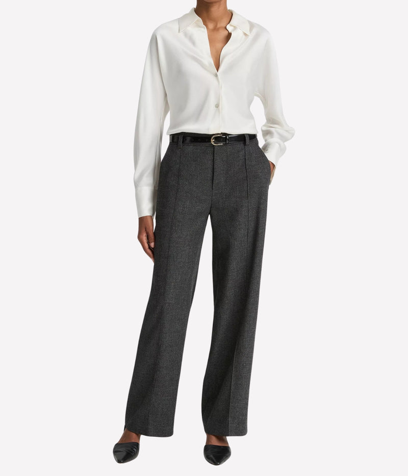 Bias Long Sleeve Blouse in Off White