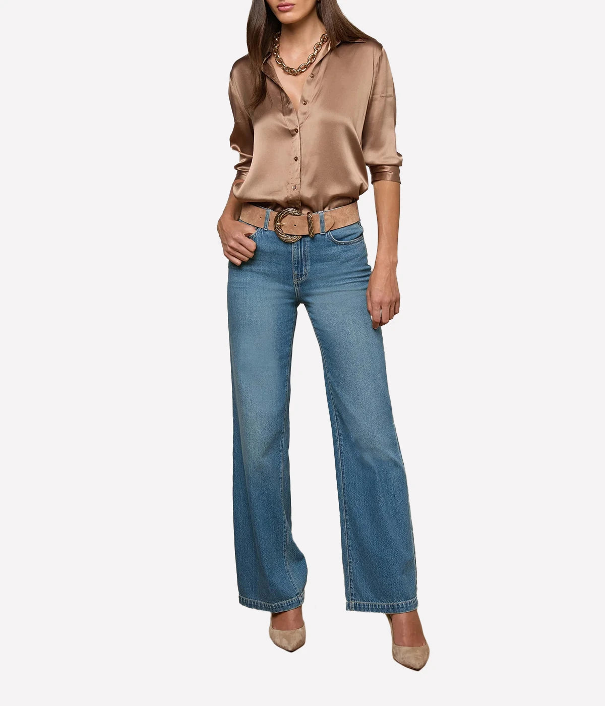 Dani 3/4 Sleeve Blouse in Cinnamon Swirl