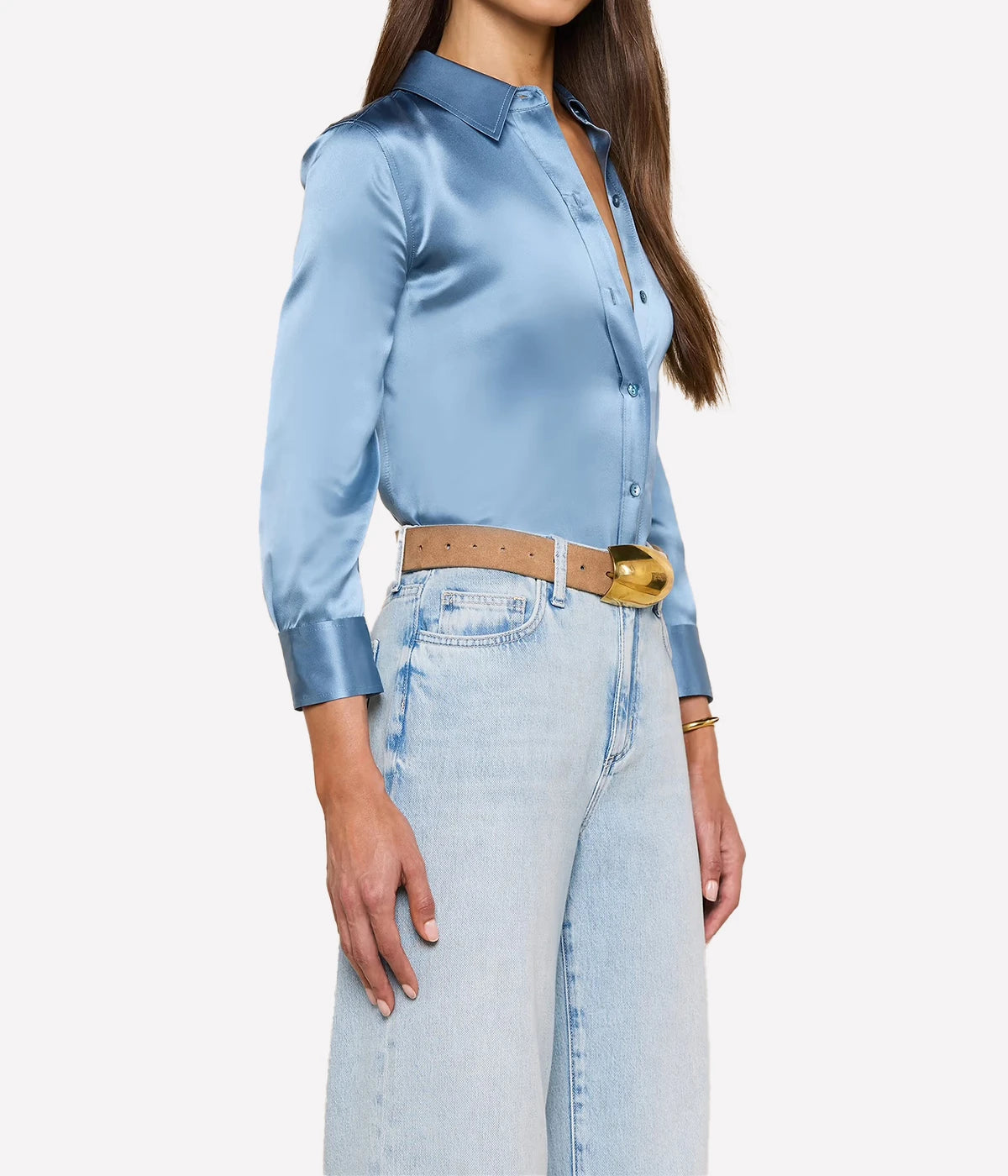 Dani 3/4 Sleeve Blouse in Blue Mist
