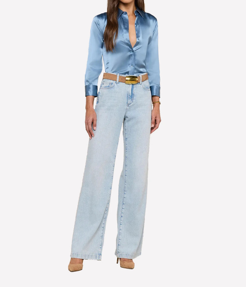 Dani 3/4 Sleeve Blouse in Blue Mist