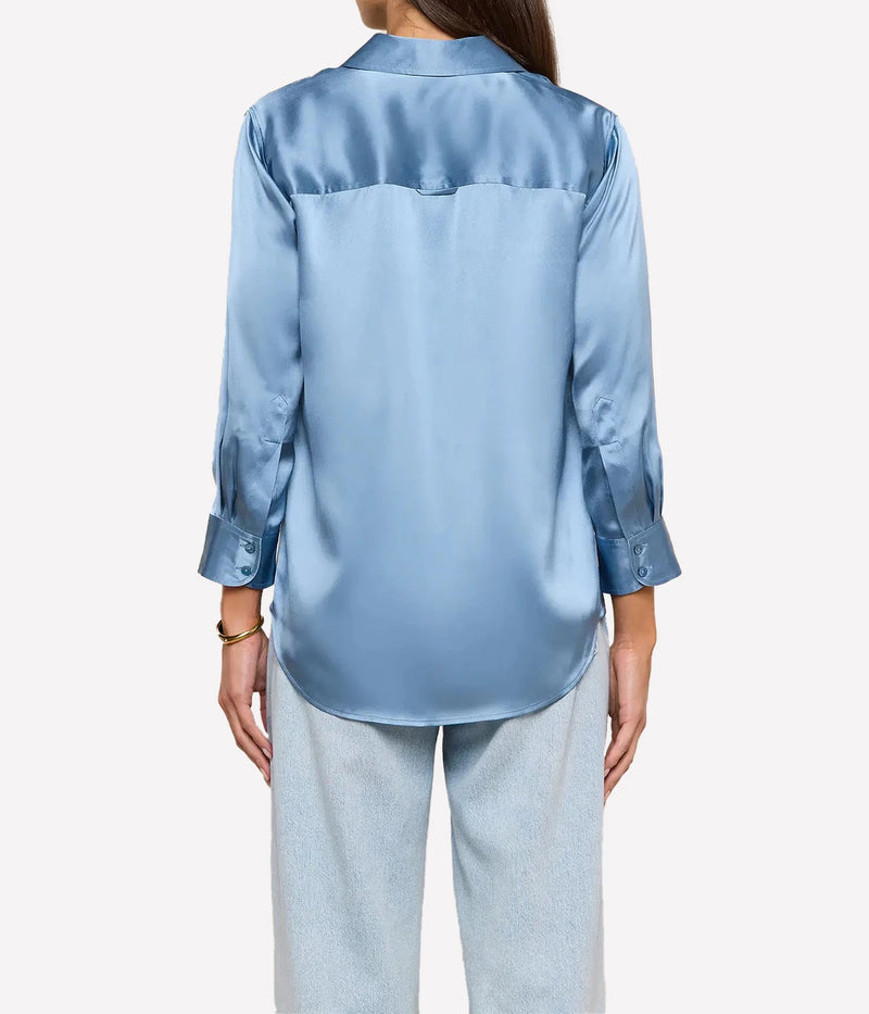 Dani 3/4 Sleeve Blouse in Blue Mist