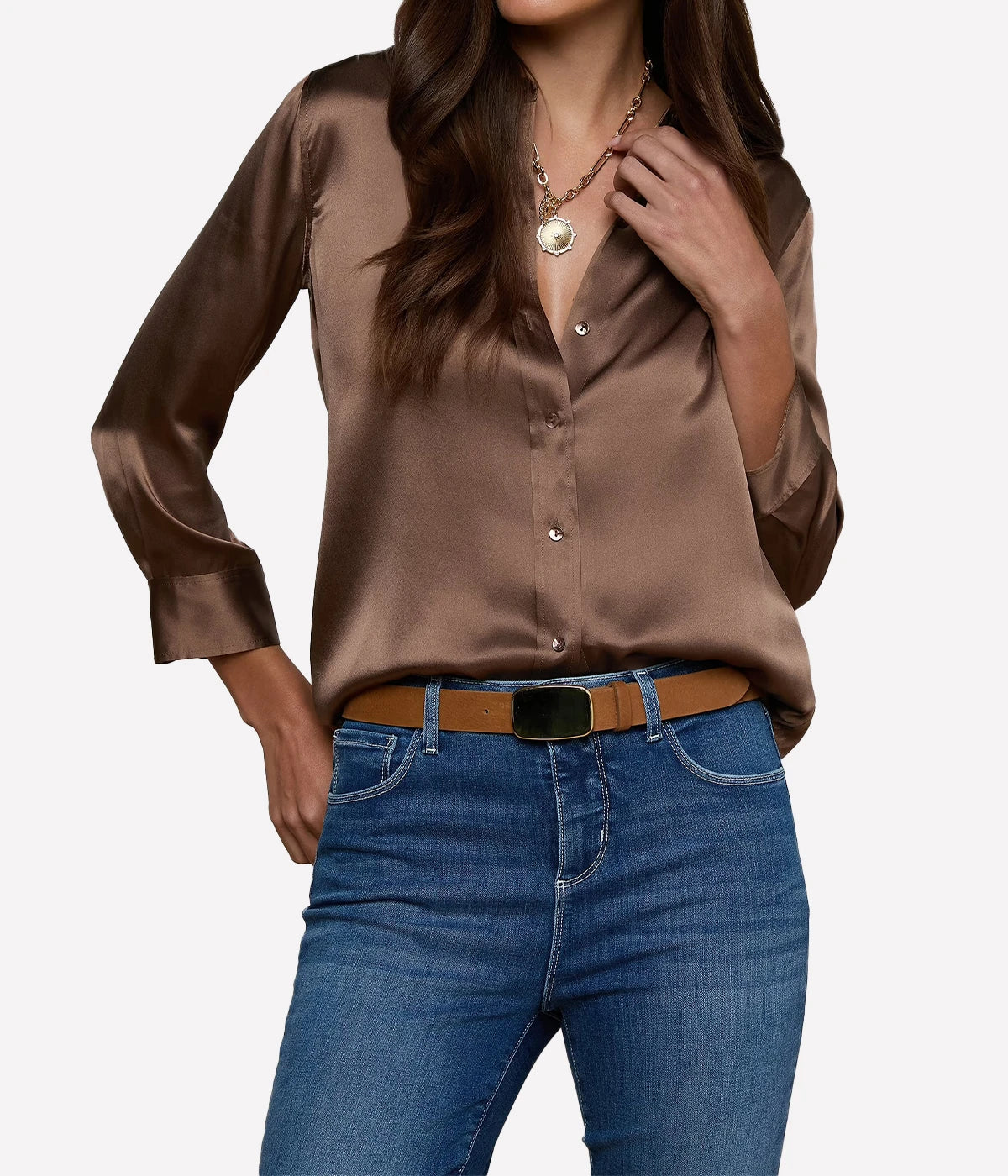 Dani 3/4 Sleeve Blouse In Cardamom