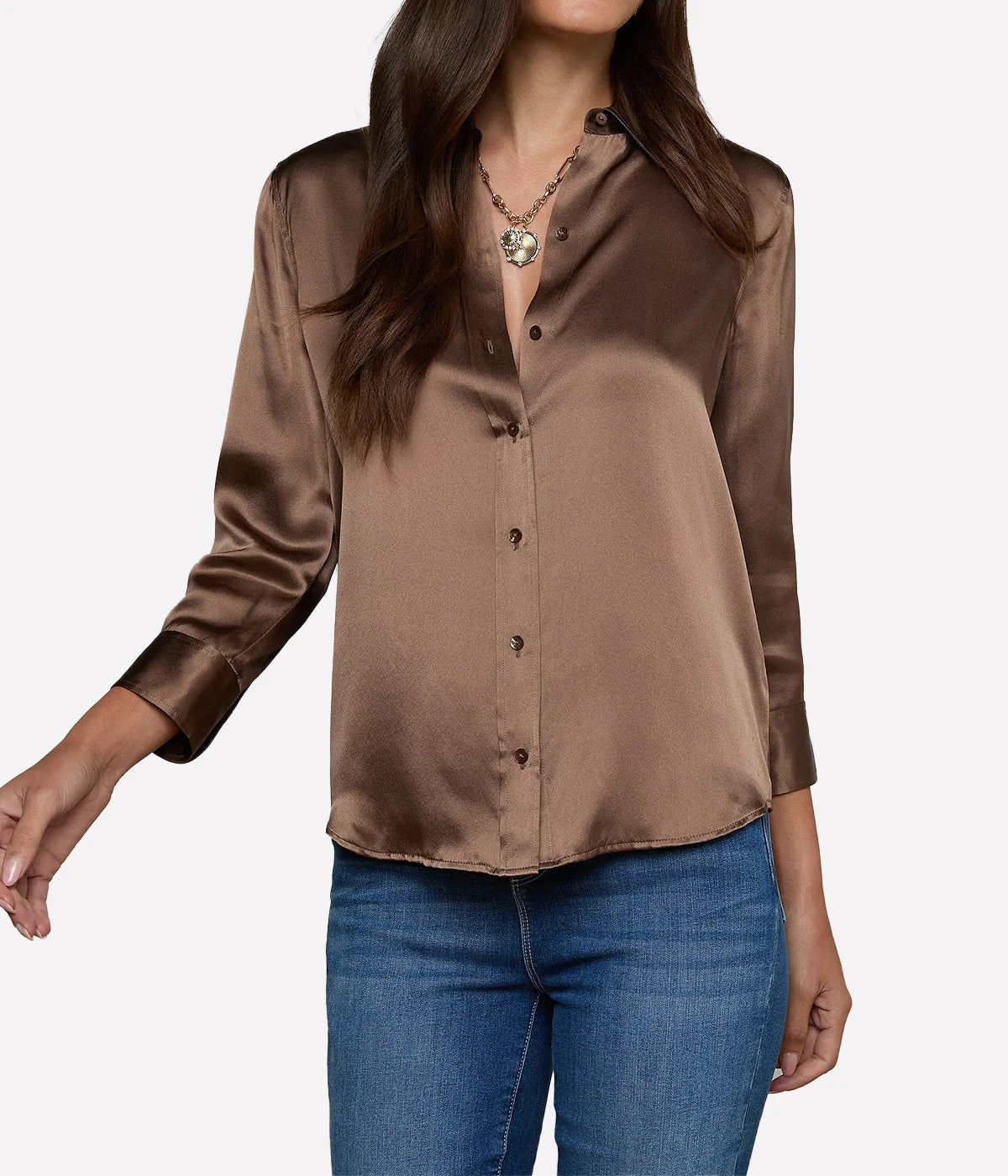Dani 3/4 Sleeve Blouse In Cardamom