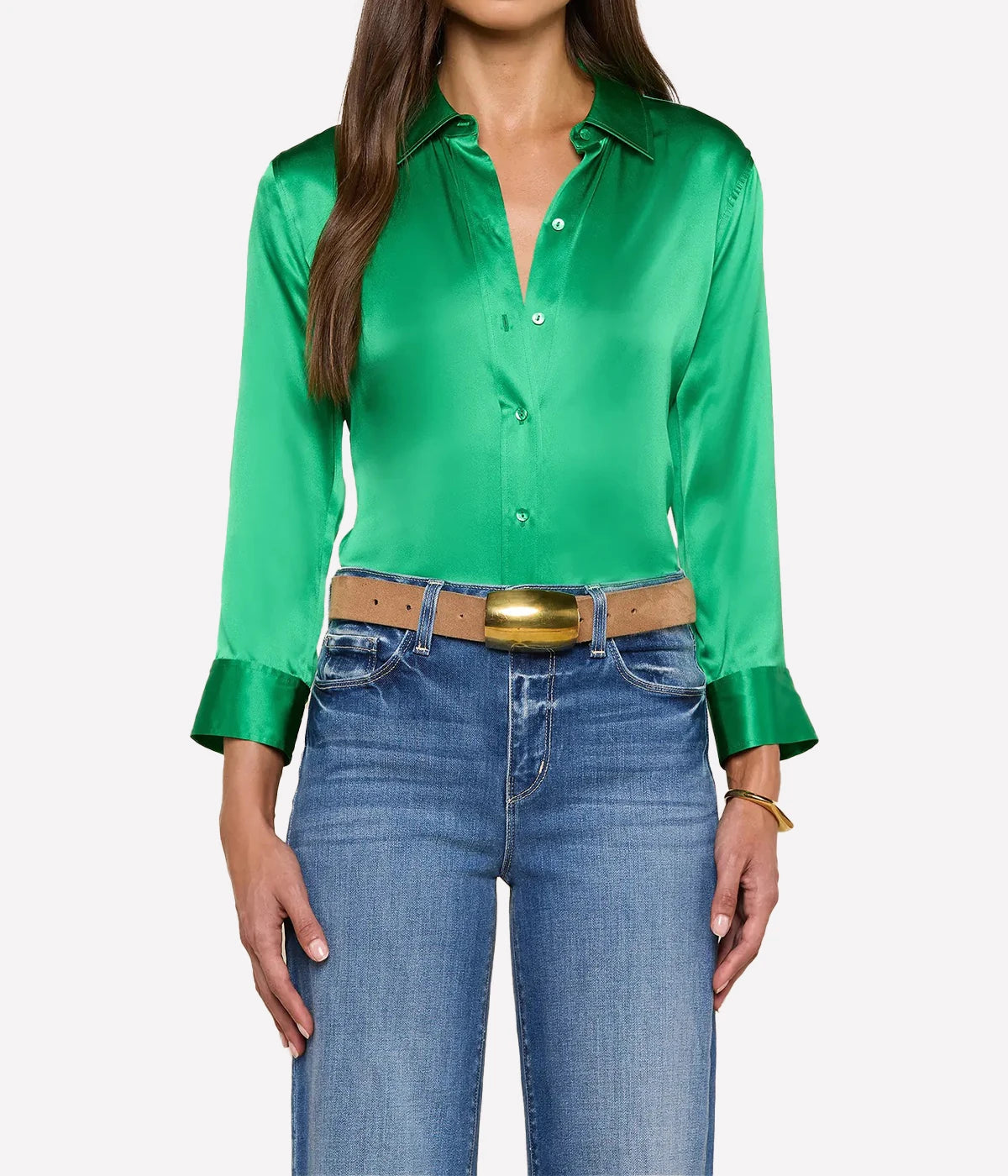 Dani 3/4 Sleeve Blouse in Island Green