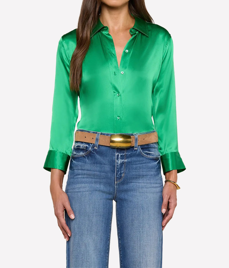 Dani 3/4 Sleeve Blouse in Island Green