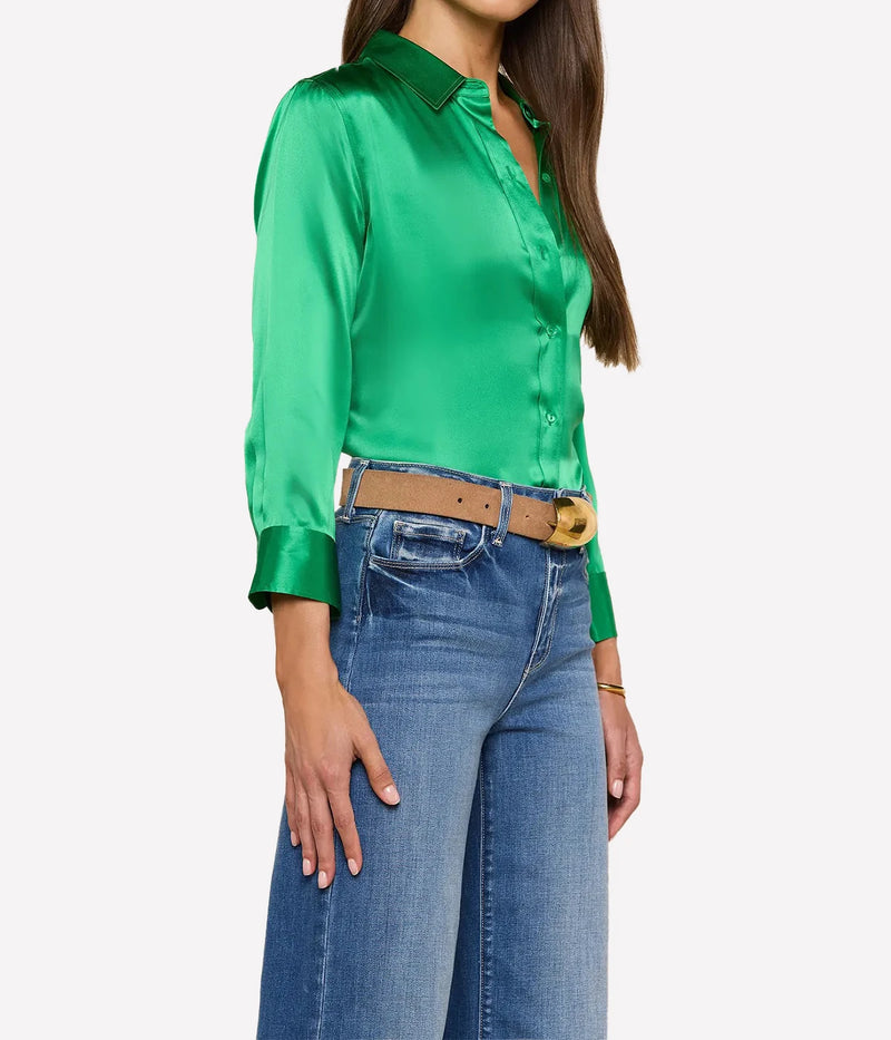 Dani 3/4 Sleeve Blouse in Island Green