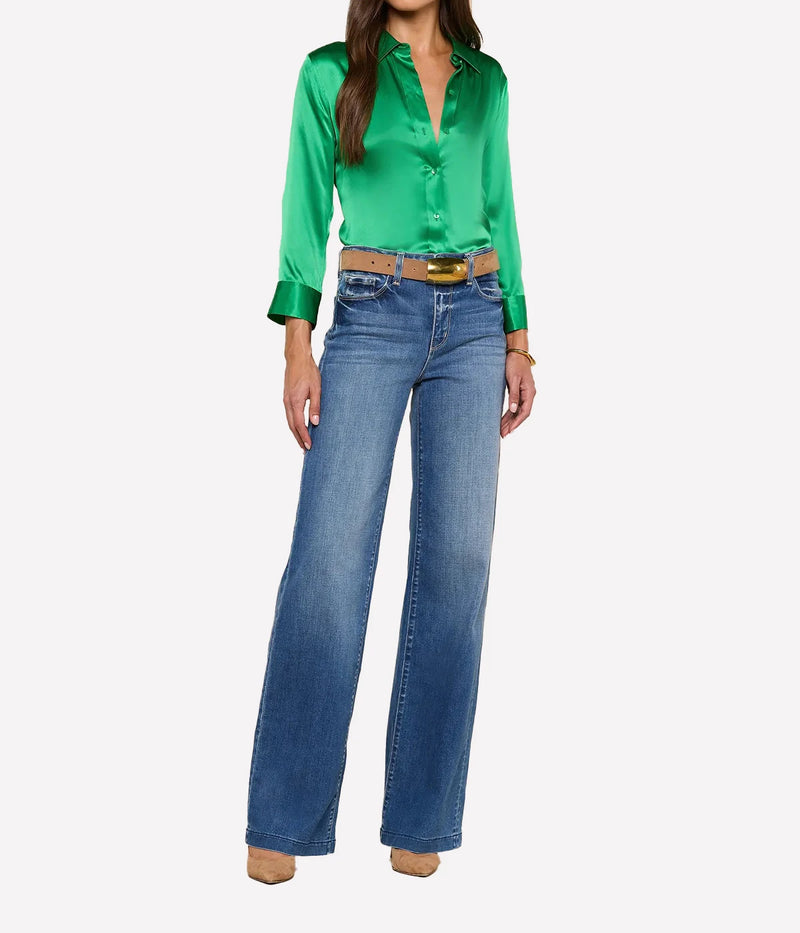 Dani 3/4 Sleeve Blouse in Island Green