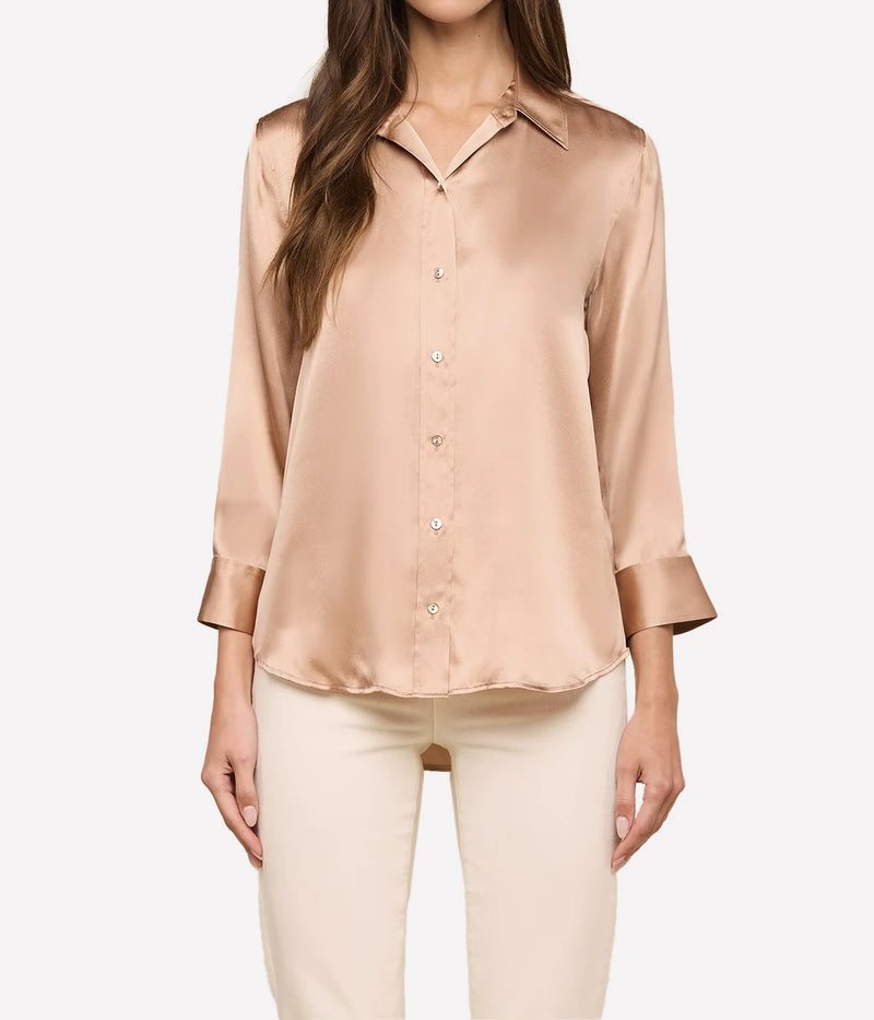 Dani 3/4 Sleeve Blouse In Soft Nude