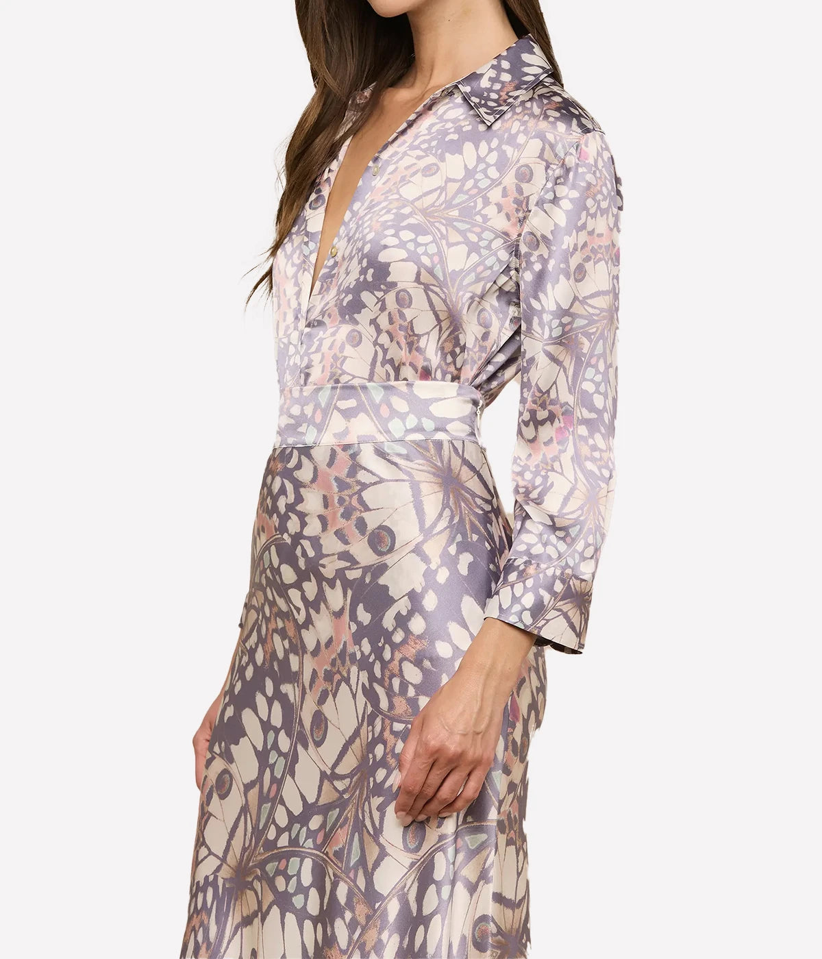 Dani 3/4 Sleeve Blouse In Multi Small Butterfly Wing