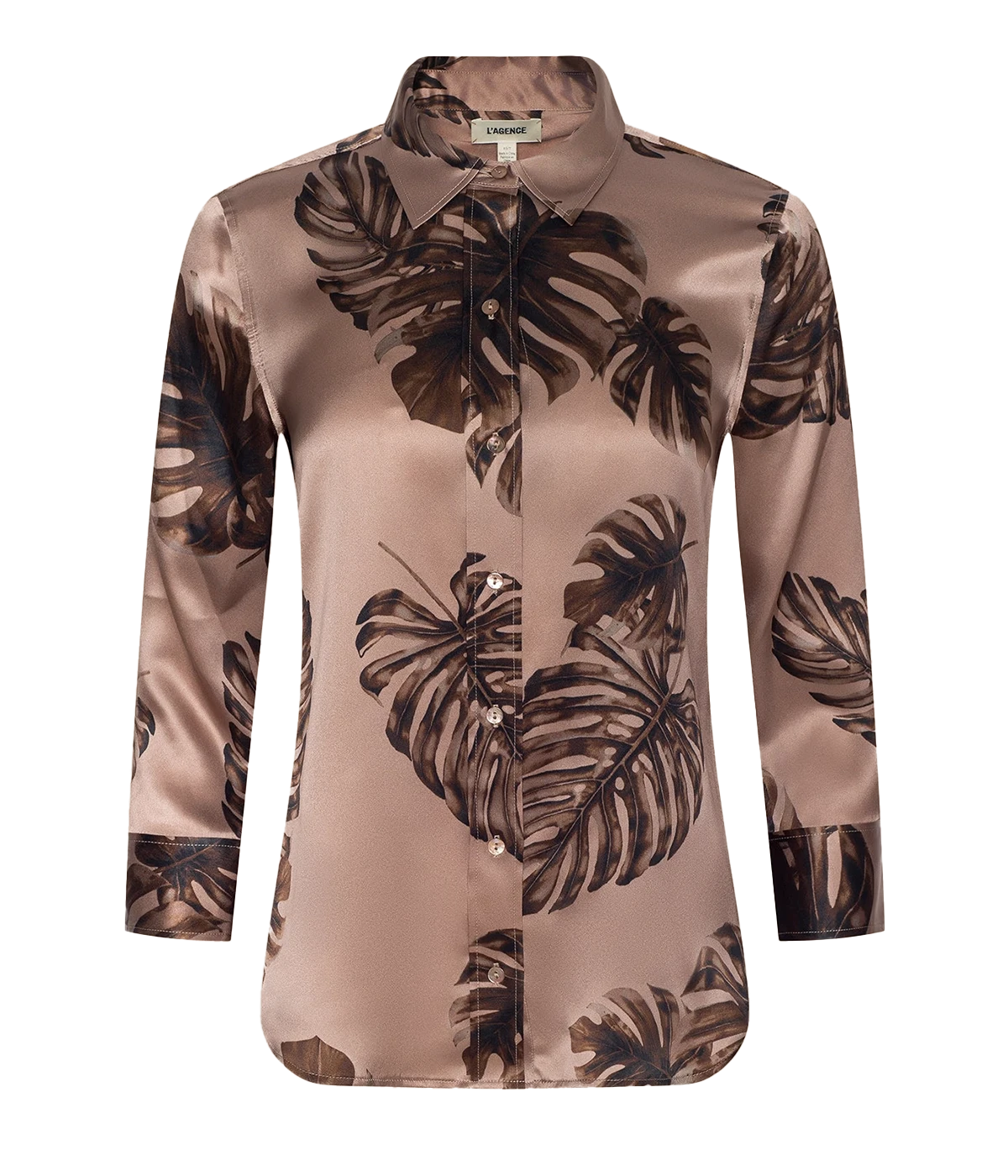 Dani 3/4 Sleeve Blouse in Hazlenut Multi Large Palm