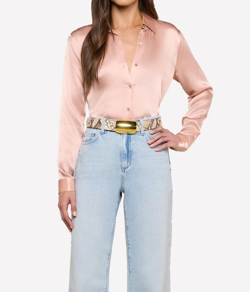 Tyler Long Sleeve Blouse In Misty Rose