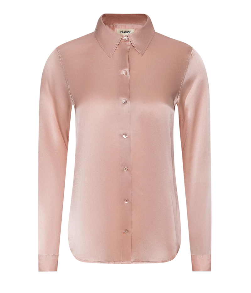 Tyler Long Sleeve Blouse In Misty Rose