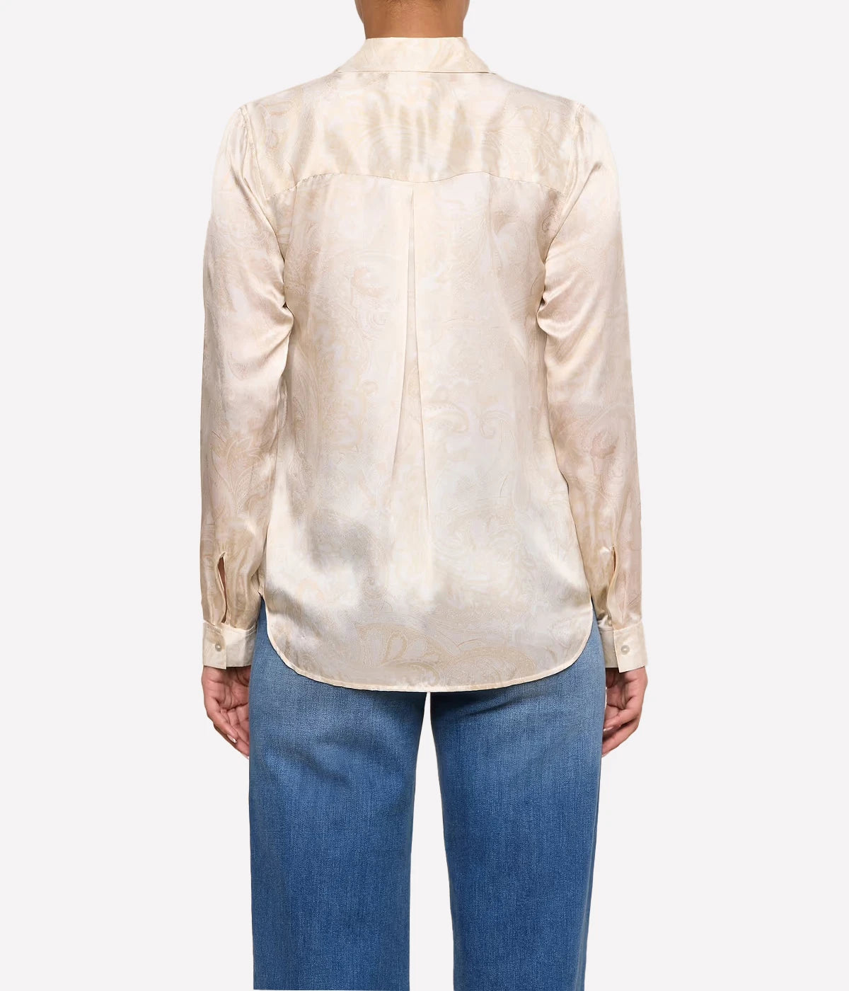 Tyler Long Sleeve Blouse In Vintage White Tonal Paisley
