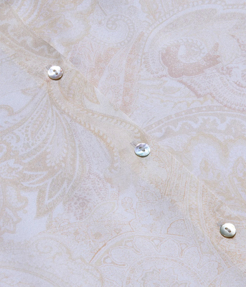 Tyler Long Sleeve Blouse In Vintage White Tonal Paisley