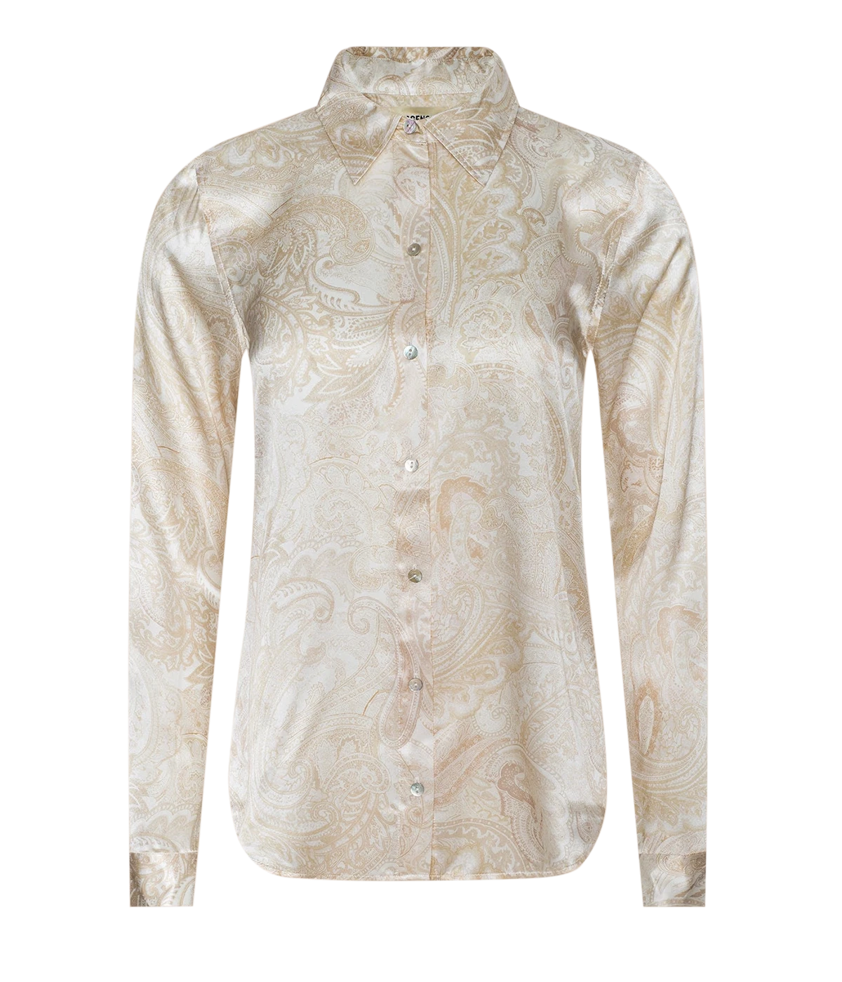 Tyler LS Blouse in Vintage White Tonal Paisley