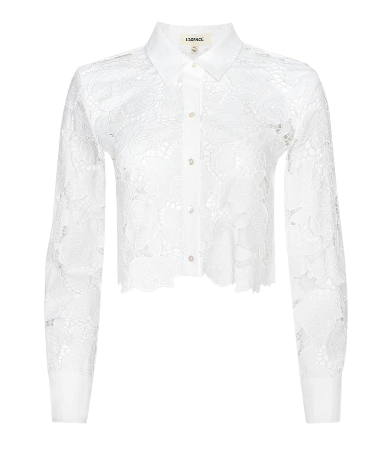 Seychelle Cropped Button Down In Ivory