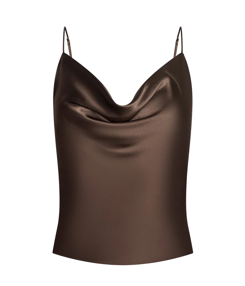 Calista Cowl Neck Cami In Cardamom