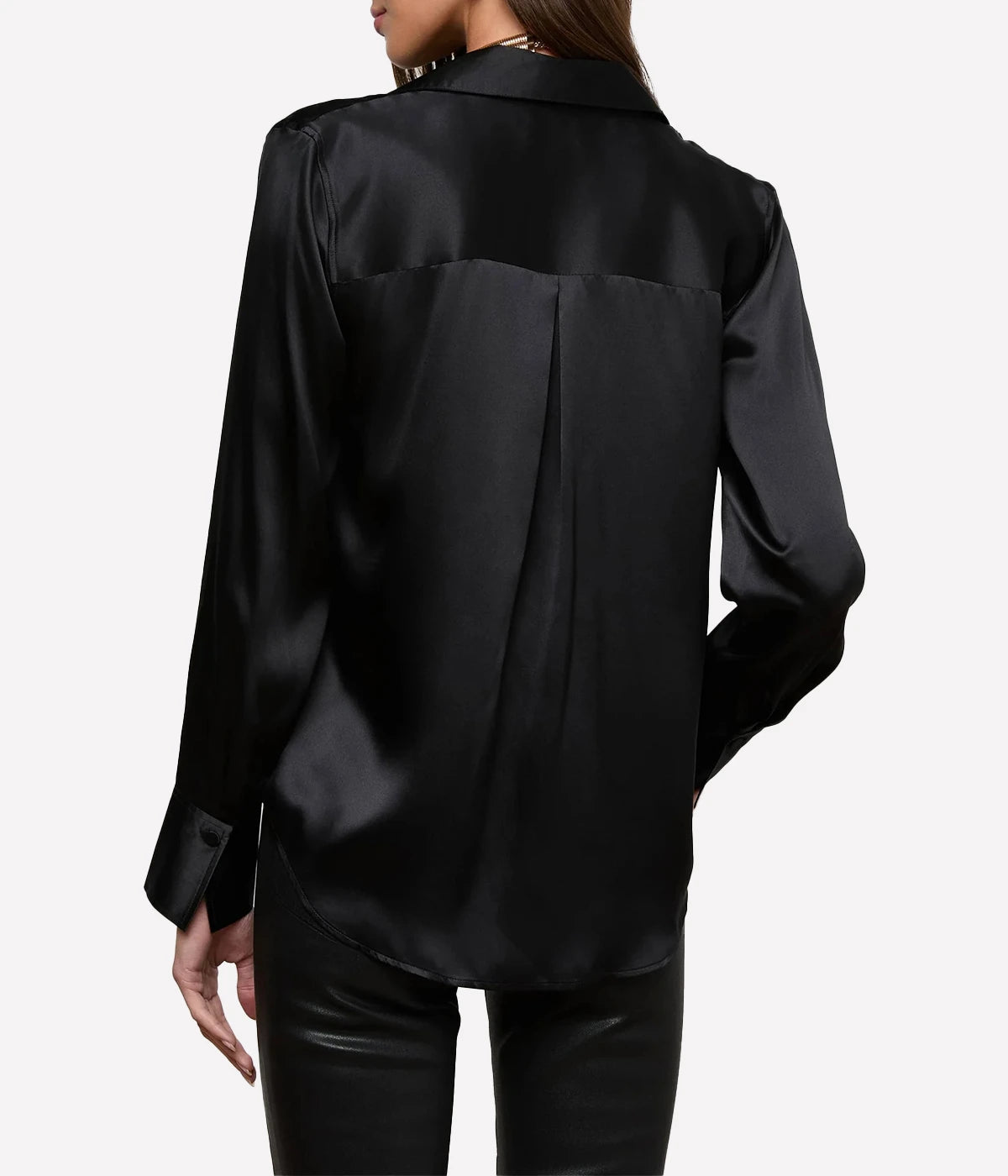 Divya Pintuck Tux Shirt in BLACK