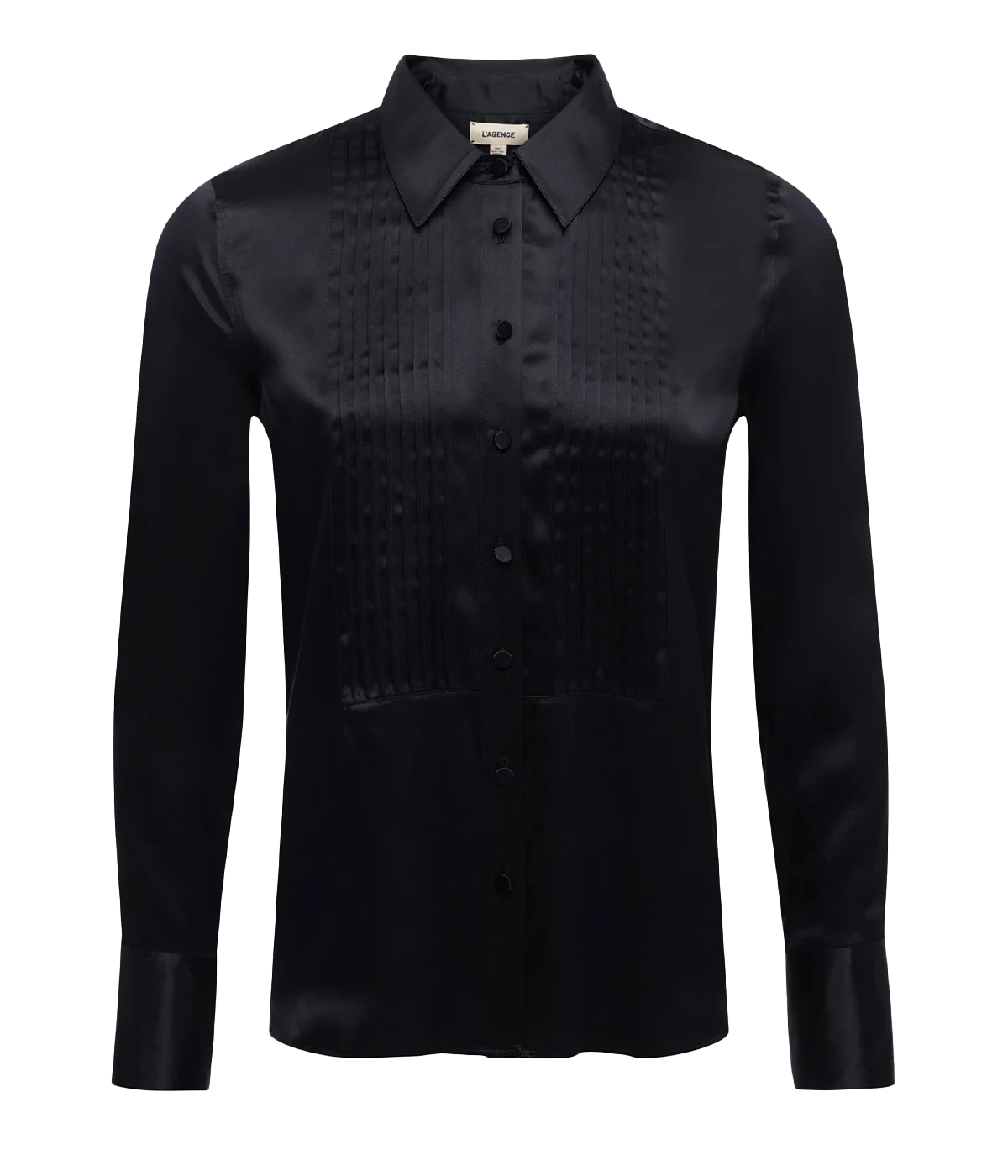 Divya Pintuck Tux Shirt in BLACK