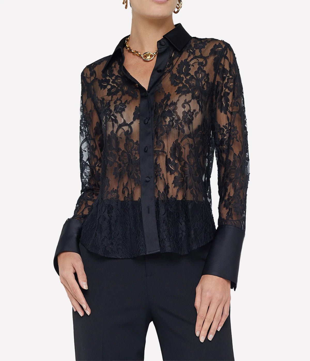 Reims Lace Blouse in Black