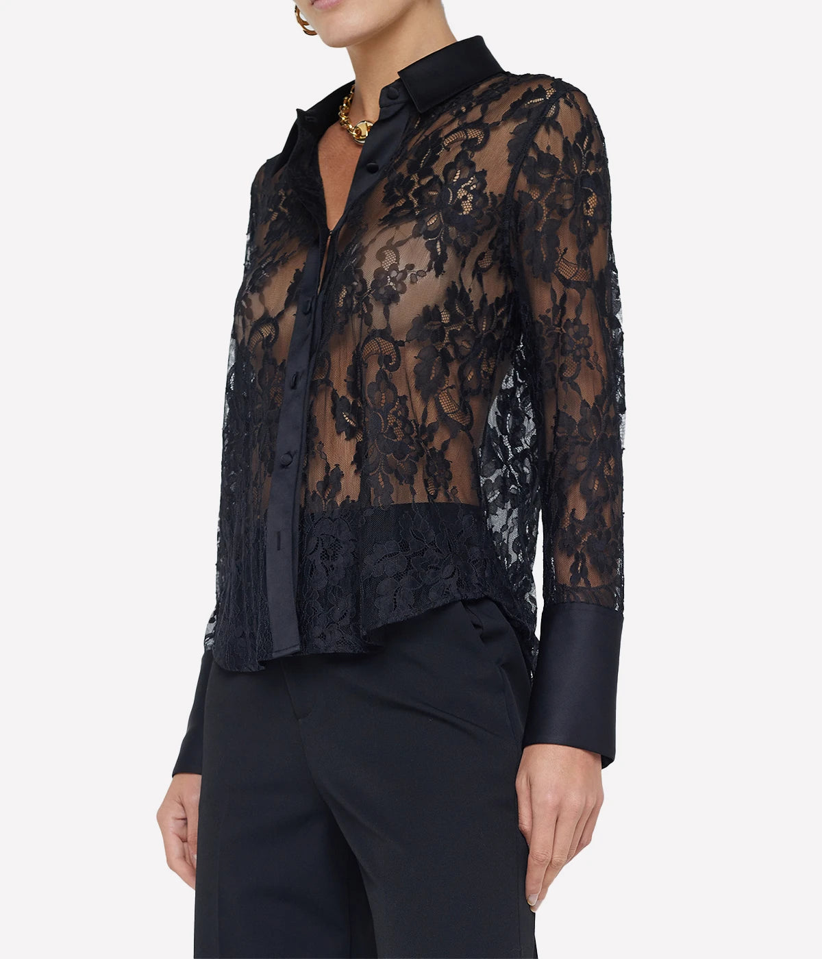 Reims Lace Blouse in Black